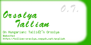 orsolya tallian business card